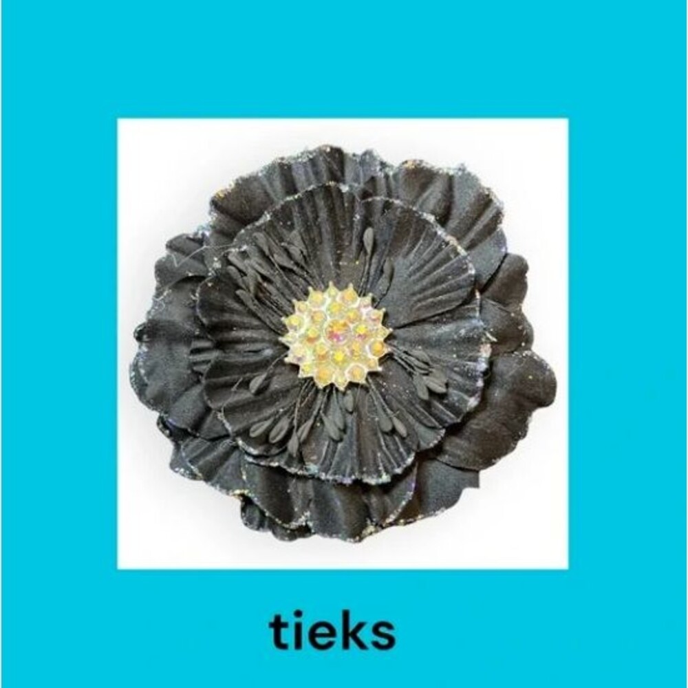 Tieks One Black Flower Box Topper with Faux Rhinestones in Center TT-1